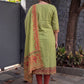Olive green jamdani cotton weaving suit