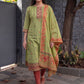 Olive green jamdani cotton weaving suit