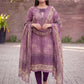 Mauve Jamdani Cotton Straight Fit Kurta And Dupatta