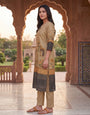 Cream Jamdani Cotton Digital Print Suit Set With Dupatta