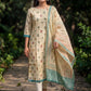 Cream Jamdani Cotton Festive Kurta And Dupatta