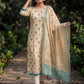 Cream Jamdani Cotton Festive Kurta And Dupatta