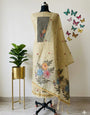 Beige Jamdani Cotton Weaving Cuit with Dupatta Unstitched