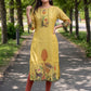 Yellow Jamdani Cotton Straight Fit Festive Kurta And Dupatta