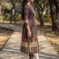 Brown Jamdani Cotton Straight Fit Festive Kurta And Dupatta