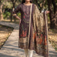 Brown Jamdani Cotton Straight Fit Festive Kurta And Dupatta