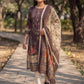 Brown Jamdani Cotton Straight Fit Festive Kurta And Dupatta