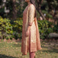 Beige Jamdani Cotton Straight Fit Festive Kurta And Dupatta
