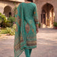 Green Jamdani Cotton Straight Fit Festive Kurta And Dupatta