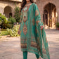 Green Jamdani Cotton Straight Fit Festive Kurta And Dupatta