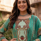 Green Jamdani Cotton Straight Fit Festive Kurta And Dupatta