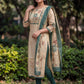 Cream Jamdani Cotton Straight Fit Festive Kurta And Dupatta