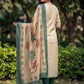 Cream Jamdani Cotton Straight Fit Festive Kurta And Dupatta