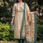 Cream Jamdani Cotton Straight Fit Festive Kurta And Dupatta