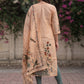 Peach Jamdani Cotton Straight Fit Festive Kurta And Dupatta