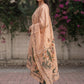 Peach Jamdani Cotton Straight Fit Festive Kurta And Dupatta